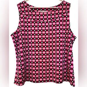 Pink patterned casual top by Dressbarn